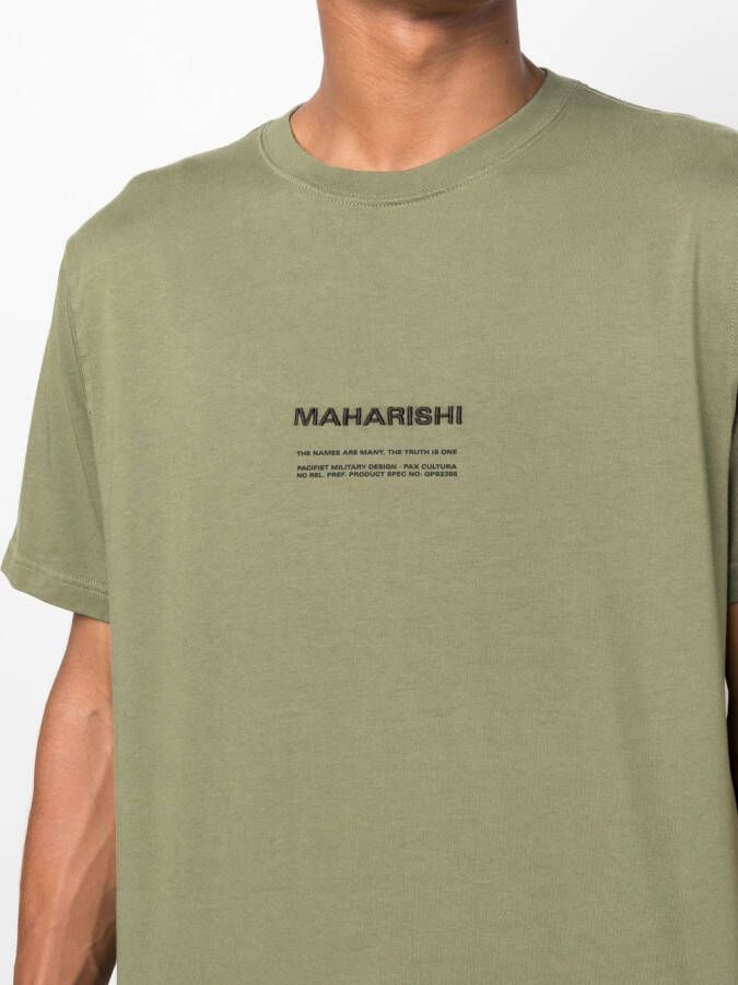Maharishi T-shirt met geborduurd logo Groen