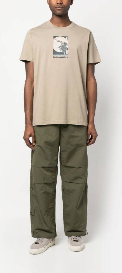 Maharishi T-shirt met print Beige