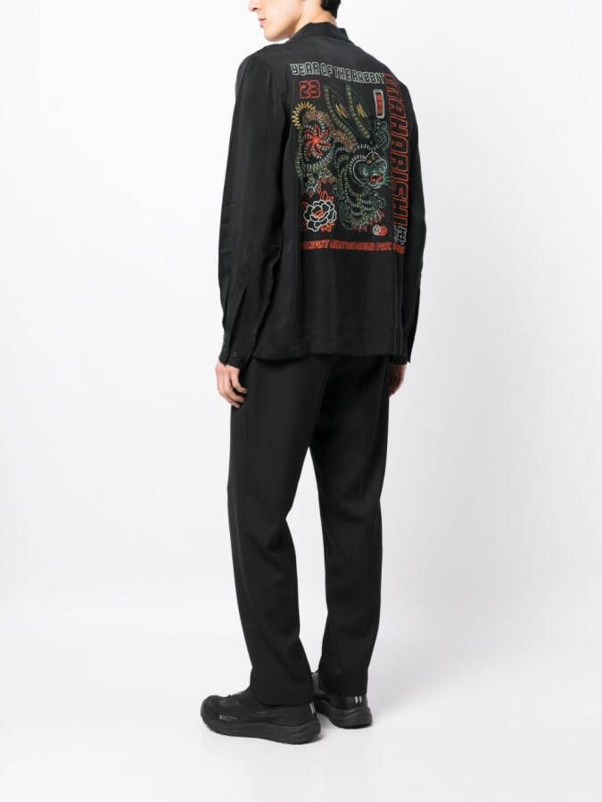Maharishi Shirt met borduurwerk Zwart
