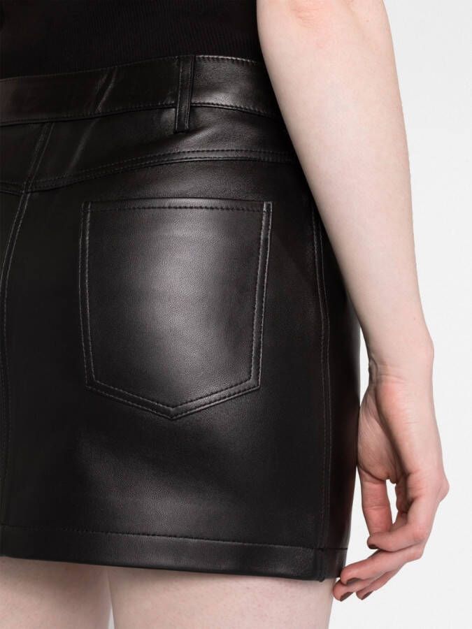 Mainless Leren mini-rok Zwart
