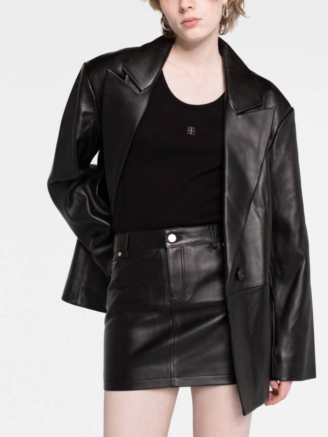 Mainless Leren mini-rok Zwart