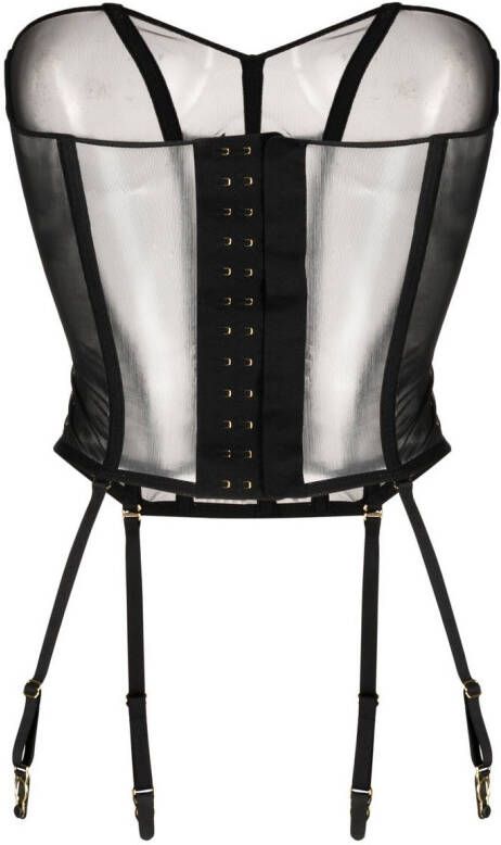 Maison Close Korset met porte-jarretelles Zwart