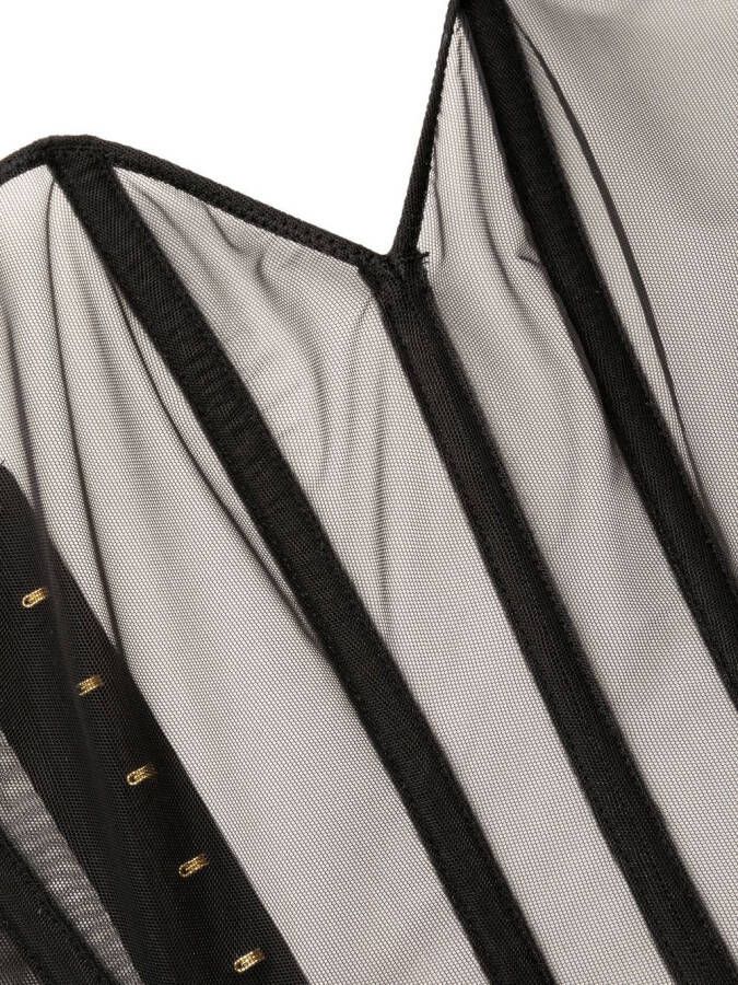 Maison Close Korset met porte-jarretelles Zwart