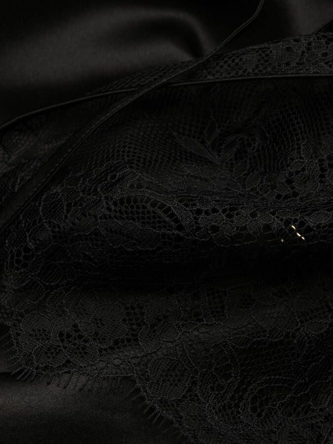 Maison Close Maxi-jurk met kanten detail Zwart