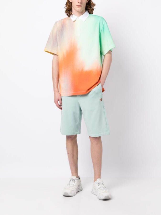 Maison Kitsuné Poloshirt met abstracte print Groen