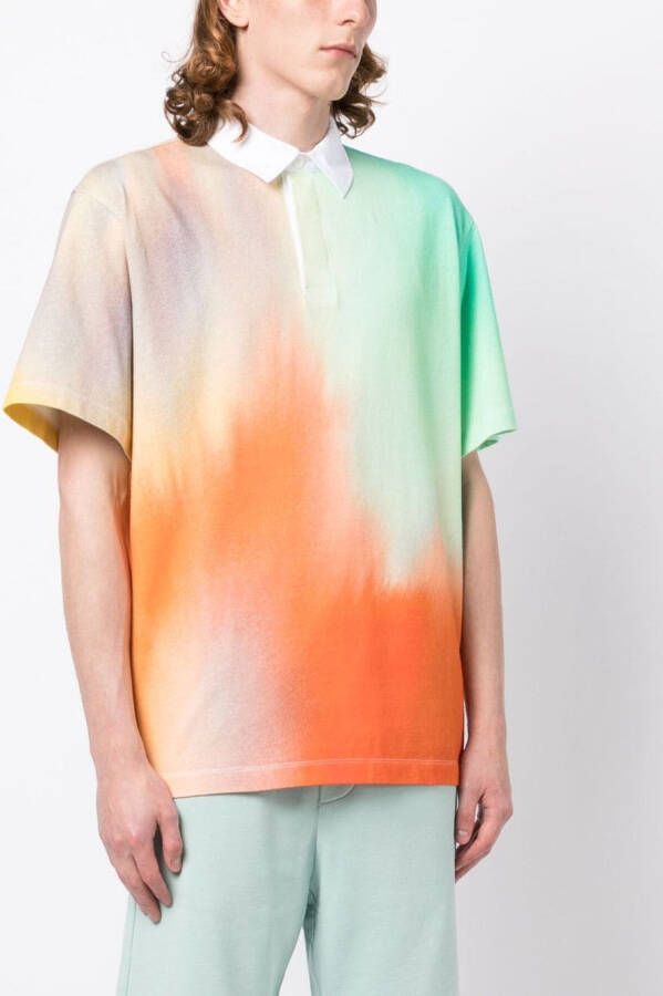 Maison Kitsuné Poloshirt met abstracte print Groen