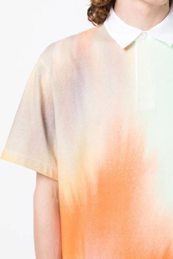 Maison Kitsuné Poloshirt met abstracte print Groen