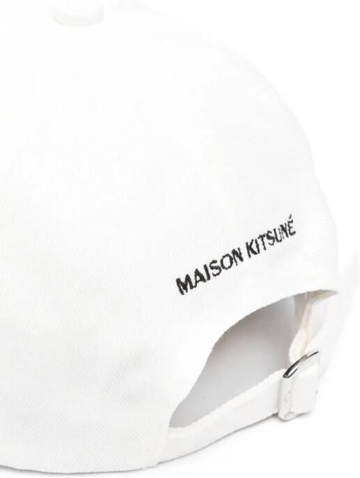 Maison Kitsuné Katoenen honkbalpet Wit