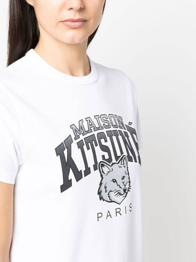 Maison Kitsuné T-shirt met print Wit