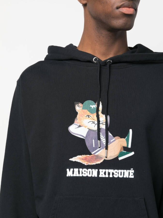 Maison Kitsuné Katoenen hoodie Zwart