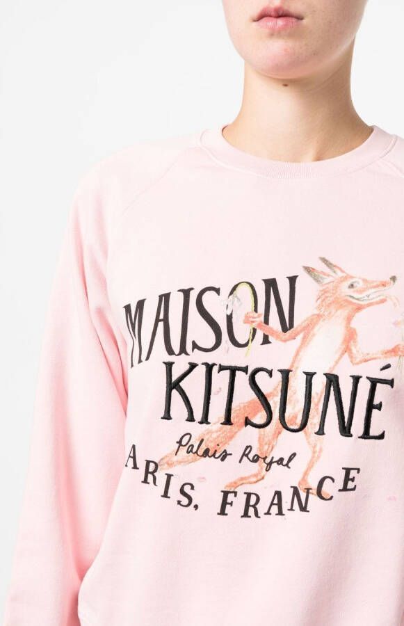 Maison Kitsuné Sweater met ronde hals Roze