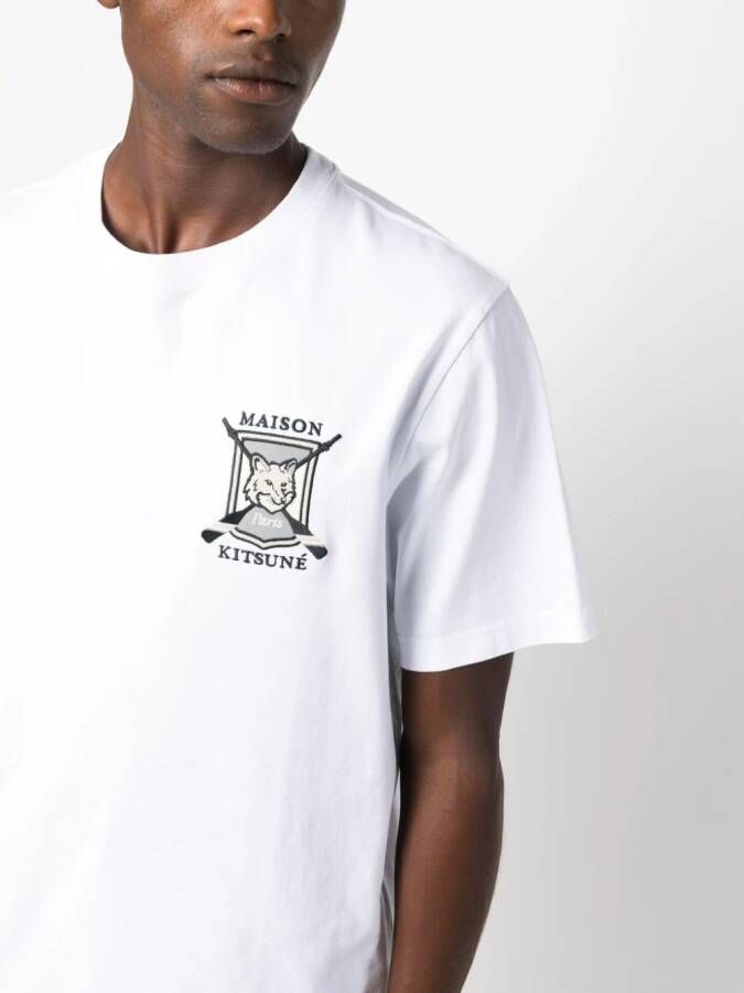 Maison Kitsuné T-shirt met borduurwerk Wit