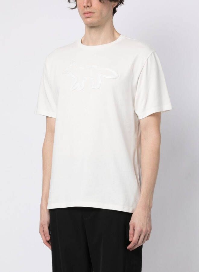 Maison Kitsuné T-shirt met borduurwerk Wit