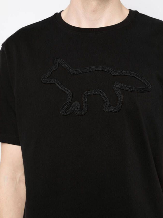 Maison Kitsuné T-shirt met borduurwerk Zwart