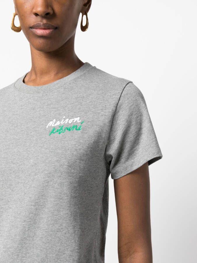Maison Kitsuné T-shirt met geborduurd logo Grijs