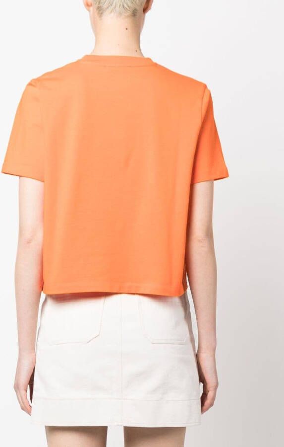 Maison Kitsuné T-shirt met geborduurd logo Oranje