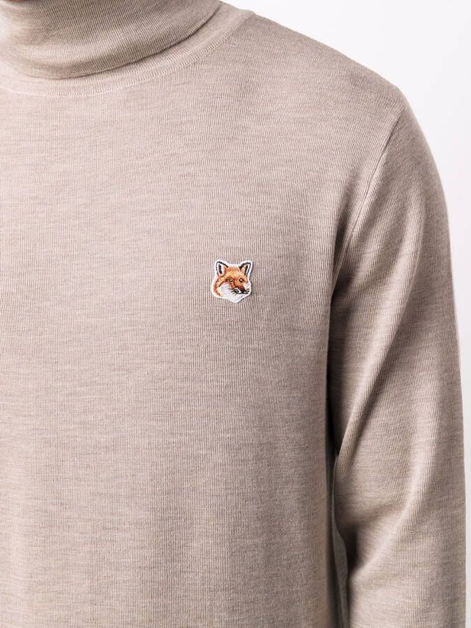 Maison Kitsuné Fijngebreide coltrui Beige