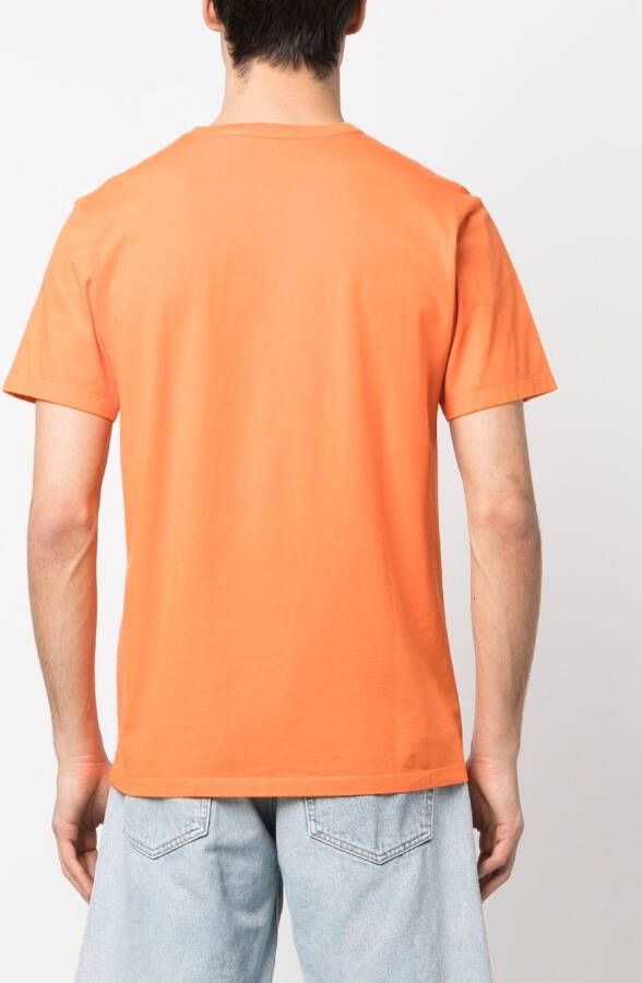 Maison Kitsuné T-shirt met vospatch Oranje