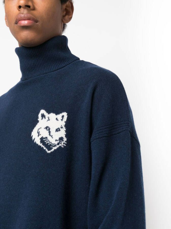 Maison Kitsuné Intarsia trui Blauw