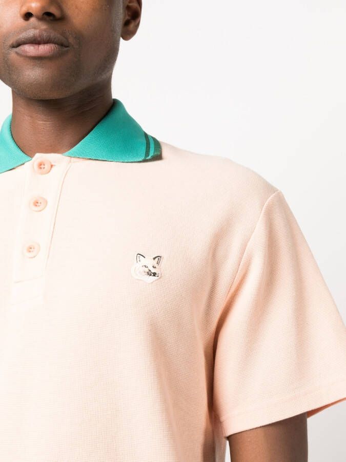 Maison Kitsuné Poloshirt met logopatch Oranje