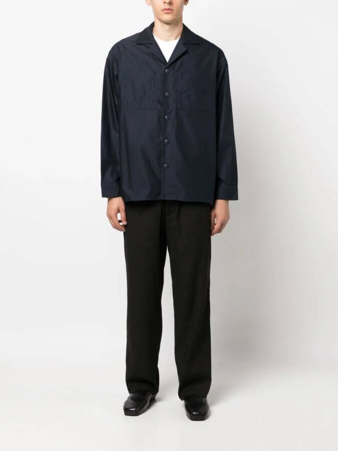 Maison Kitsuné Overhemd met geborduurd logo Blauw