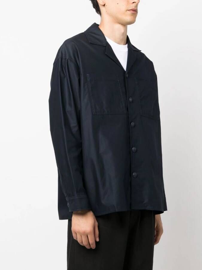 Maison Kitsuné Overhemd met geborduurd logo Blauw