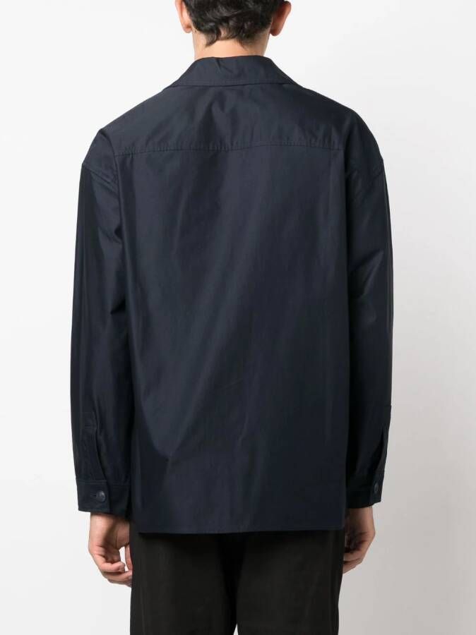 Maison Kitsuné Overhemd met geborduurd logo Blauw