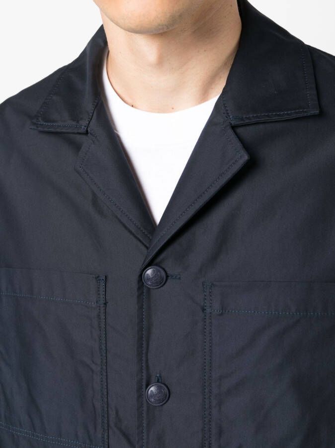 Maison Kitsuné Overhemd met geborduurd logo Blauw