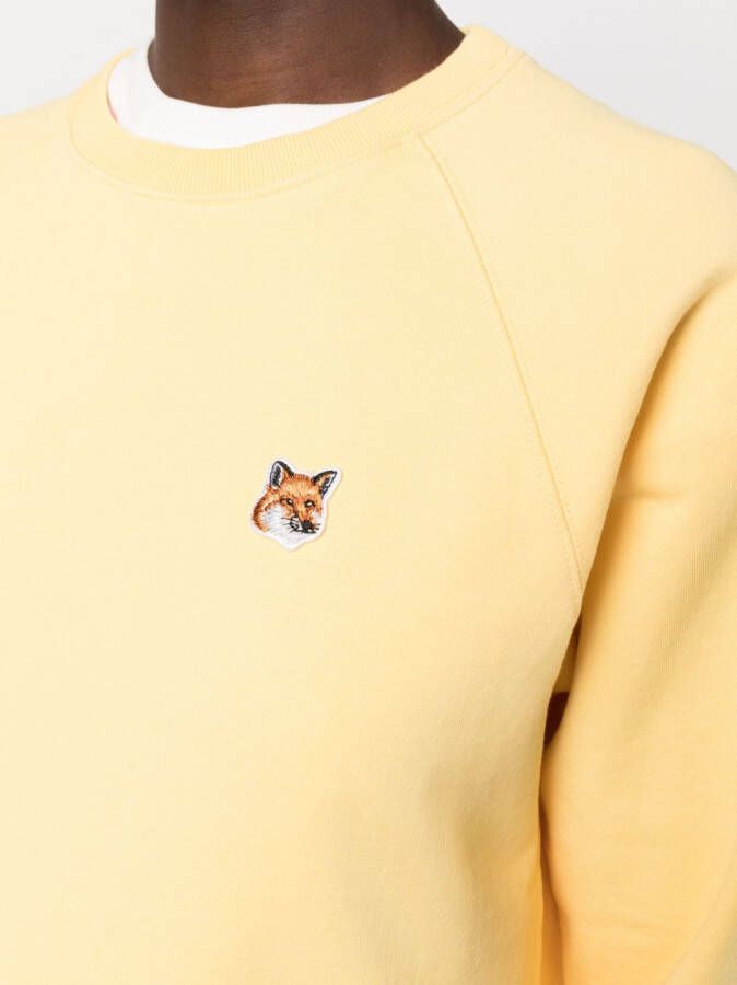 Maison Kitsuné Sweater met logopatch Geel