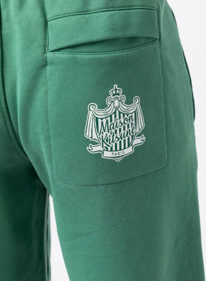 Maison Kitsuné Bermuda shorts met logoprint Groen