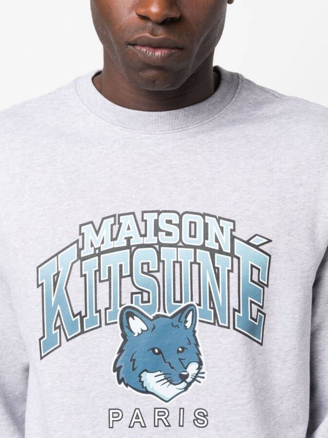 Maison Kitsuné Sweater met logoprint Grijs