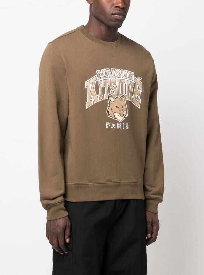 Maison Kitsuné Sweater met logoprint Groen