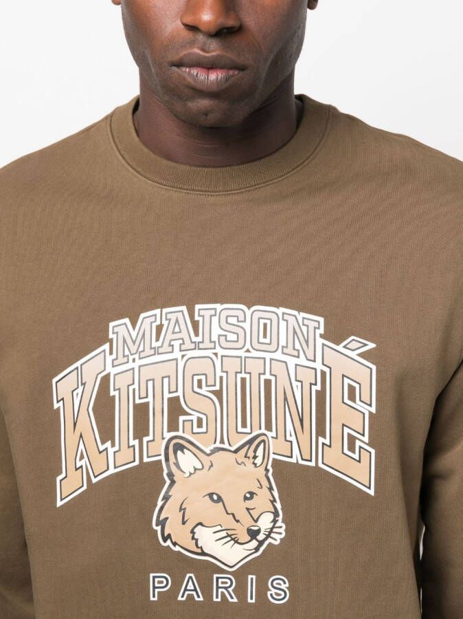 Maison Kitsuné Sweater met logoprint Groen