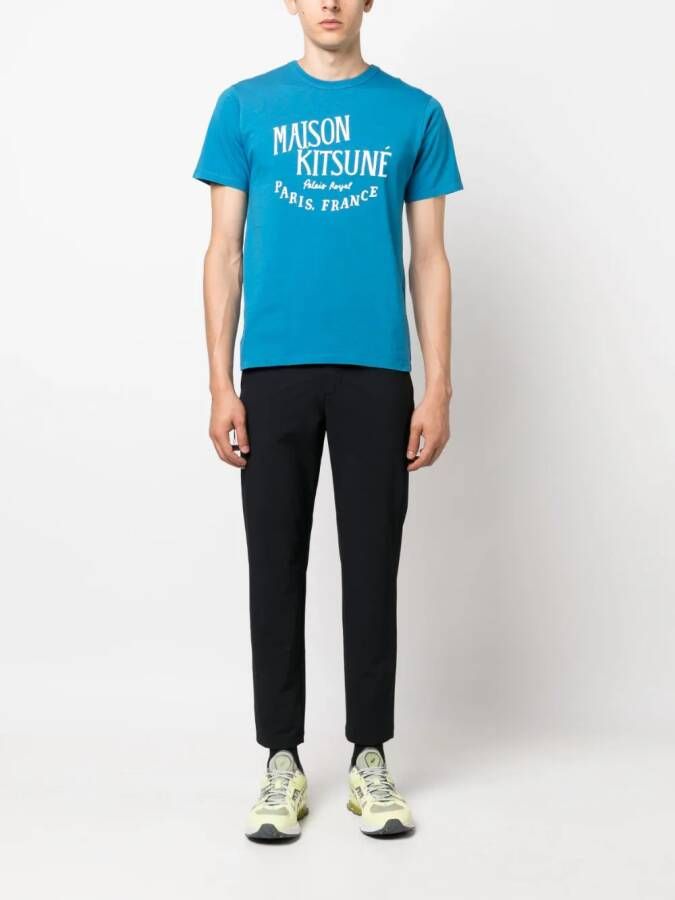 Maison Kitsuné T-shirt met logoprint Blauw