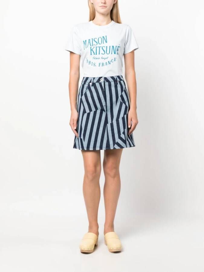 Maison Kitsuné T-shirt met logoprint Blauw