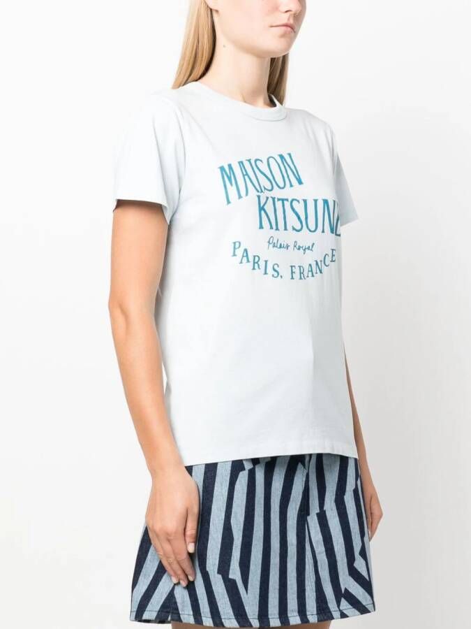 Maison Kitsuné T-shirt met logoprint Blauw