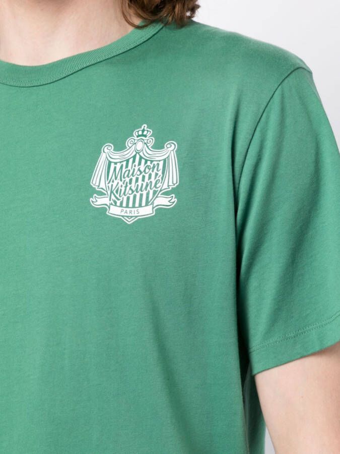 Maison Kitsuné T-shirt met logoprint Groen