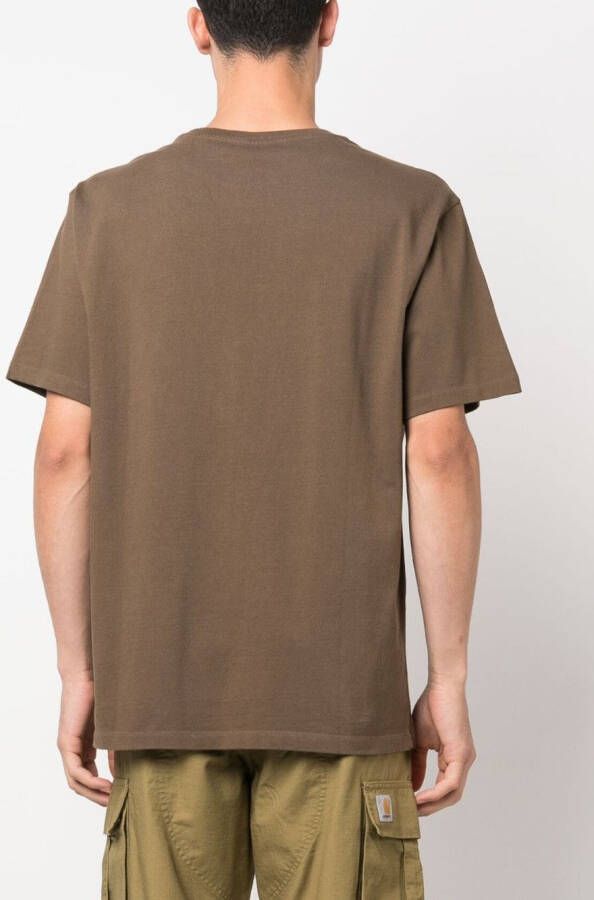 Maison Kitsuné T-shirt met logoprint Groen