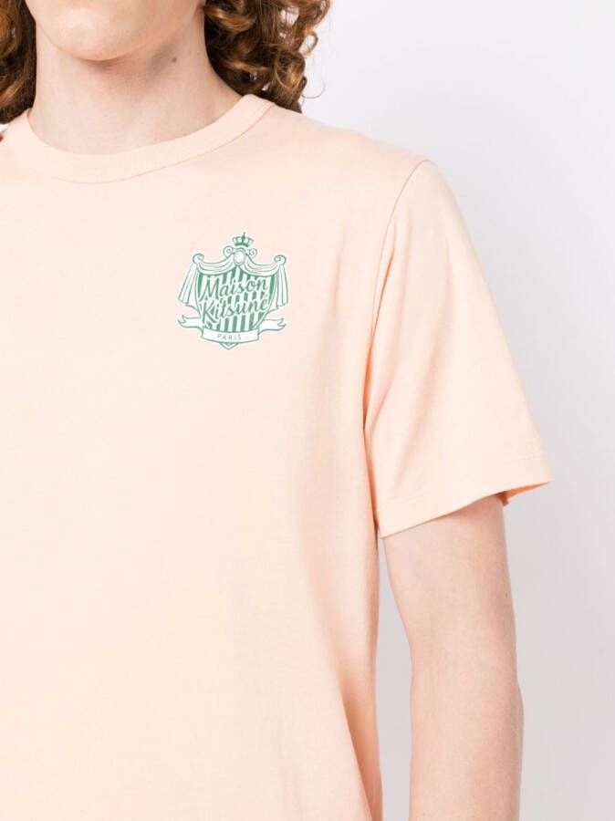 Maison Kitsuné T-shirt met logoprint Roze