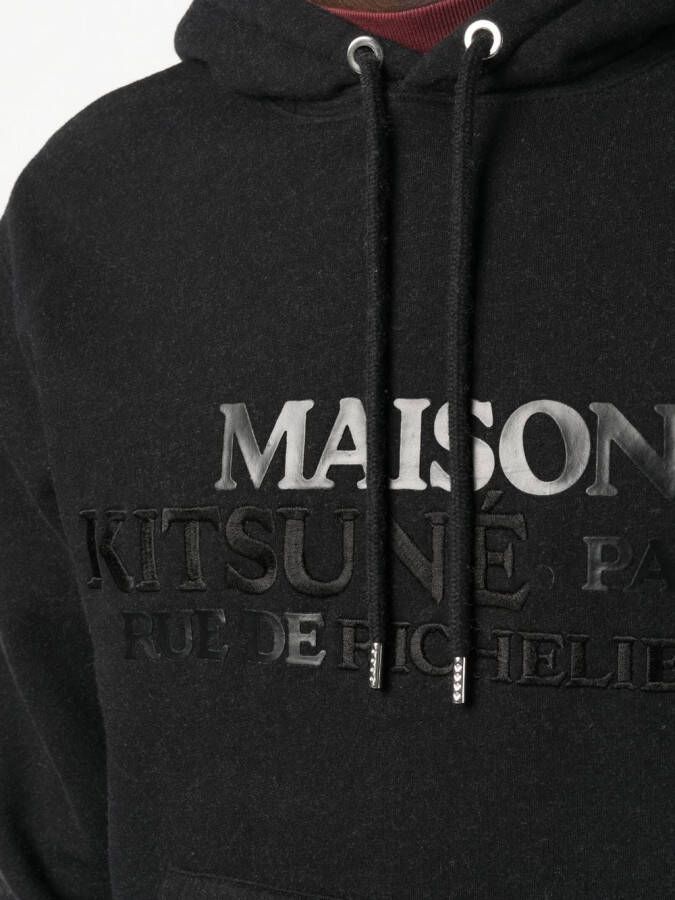 Maison Kitsuné Hoodie met logoprint Zwart