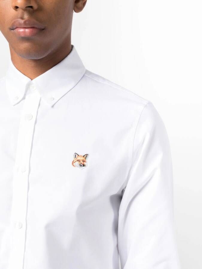 Maison Kitsuné Overhemd met borduurwerk Wit