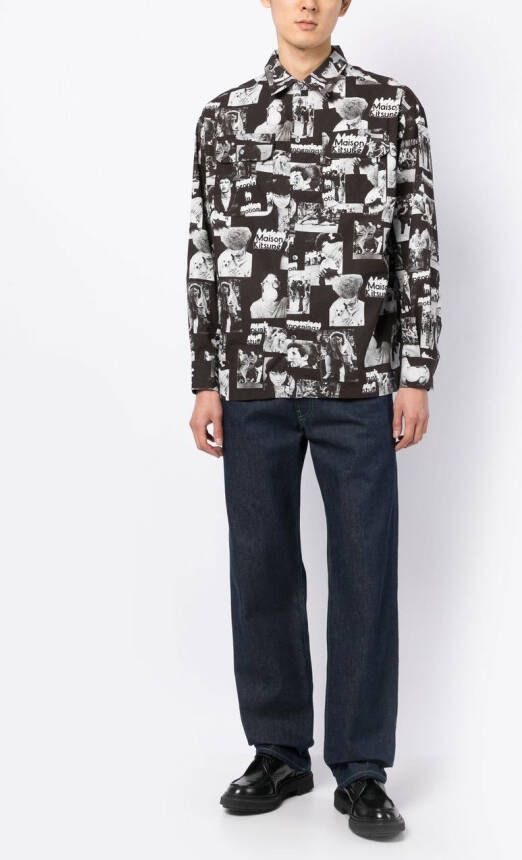 Maison Kitsuné Overhemd met grafische print Zwart