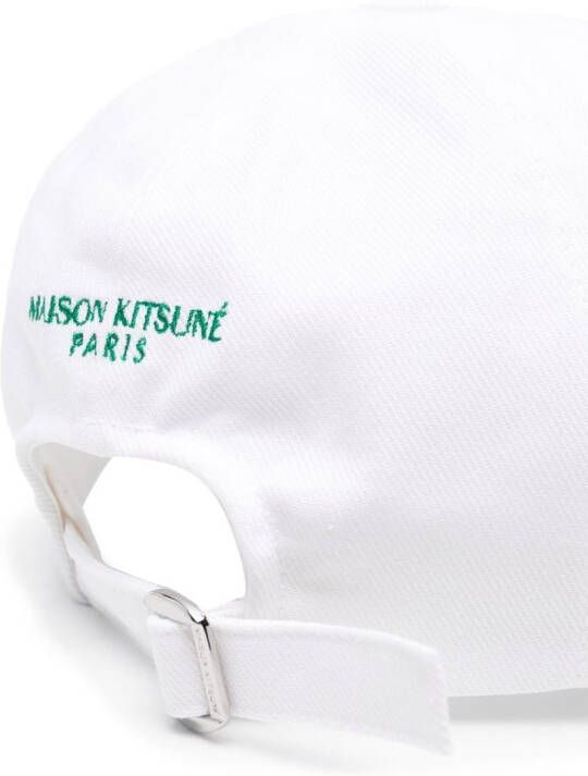 Maison Kitsuné Pet met borduurwerk Wit