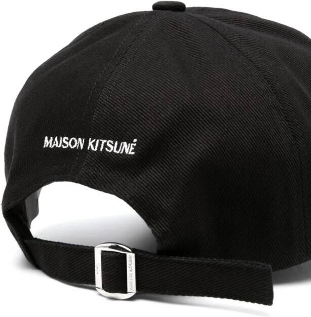 Maison Kitsuné Pet met geborduurd logo Zwart