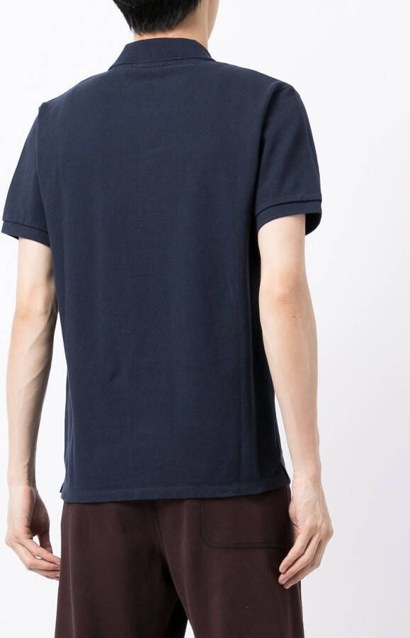 Maison Kitsuné Poloshirt met geborduurd logo Blauw