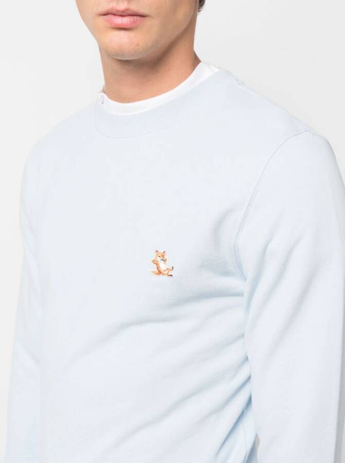 Maison Kitsuné Sweater met logopatch Blauw