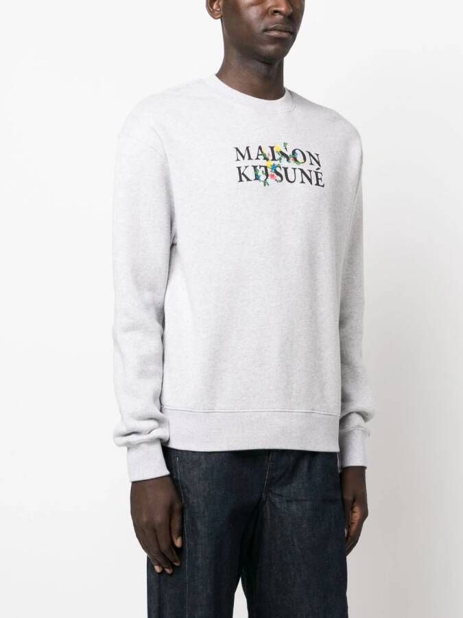 Maison Kitsuné Sweater met logoprint Grijs