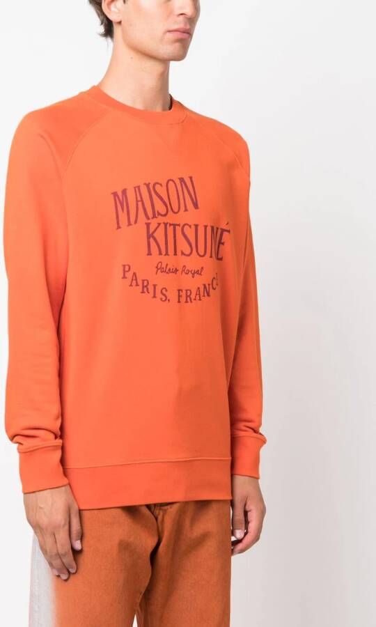 Maison Kitsuné Sweater met logoprint Oranje