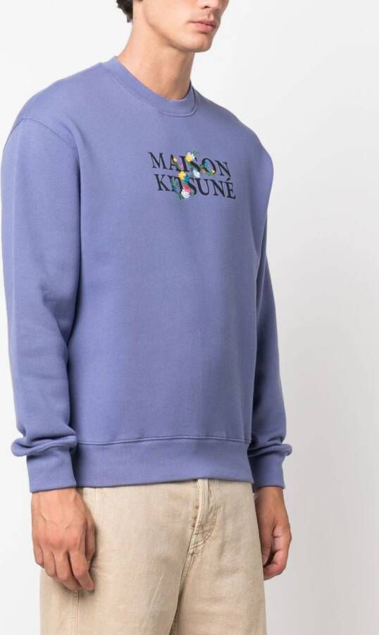 Maison Kitsuné Sweater met logoprint Paars
