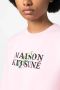 Maison Kitsuné Sweater met logoprint Roze - Thumbnail 5